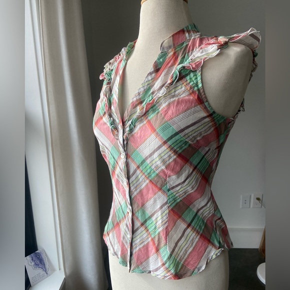 Plaid Ruffle Blouse - Picture 7 of 10